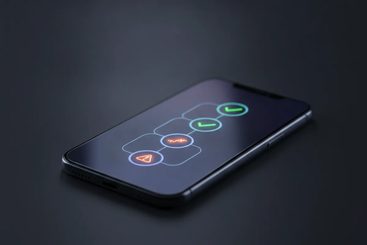 5-step VPN diagnostic checklist on phone